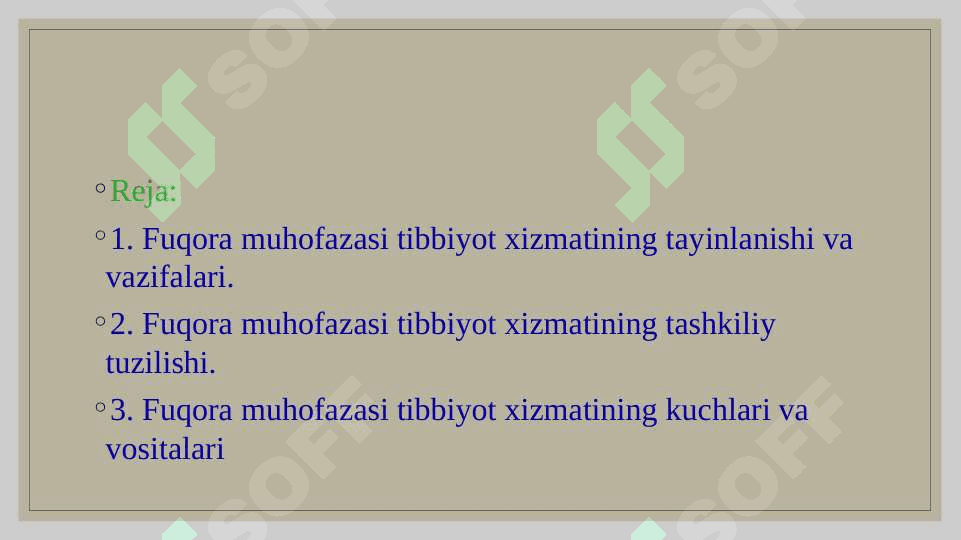 Fuqora muhofazasi tibbiyot xizmati,vazifasi,tashkiliy tamoyillari 2