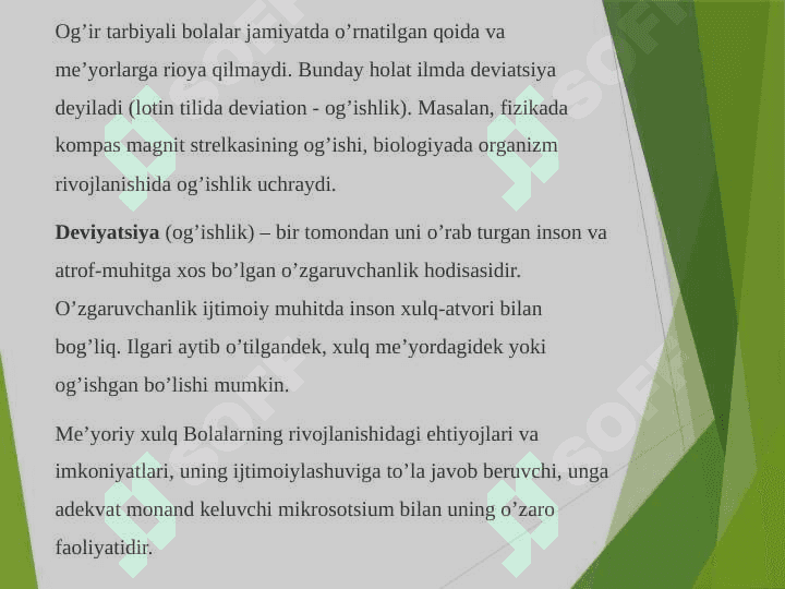 Deviant xulq atvori tushunchasi va turlari 2