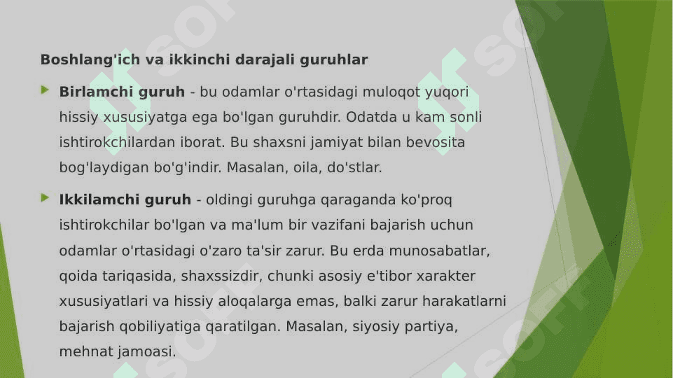 Ijtimoiy guruhlar turlari va tushunchasi 8