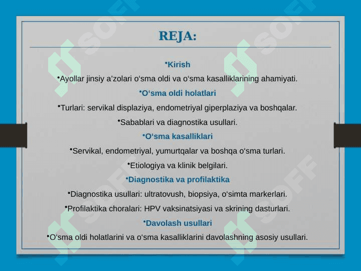 AYOLLAR JINSIY A’ZOLARIDA O’SMA OLDI VA O’SMA KASALLIKLARI 2
