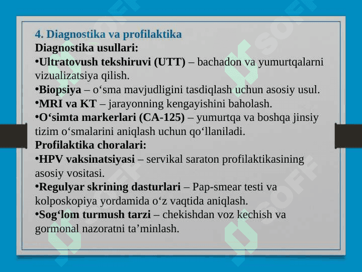 AYOLLAR JINSIY A’ZOLARIDA O’SMA OLDI VA O’SMA KASALLIKLARI 6