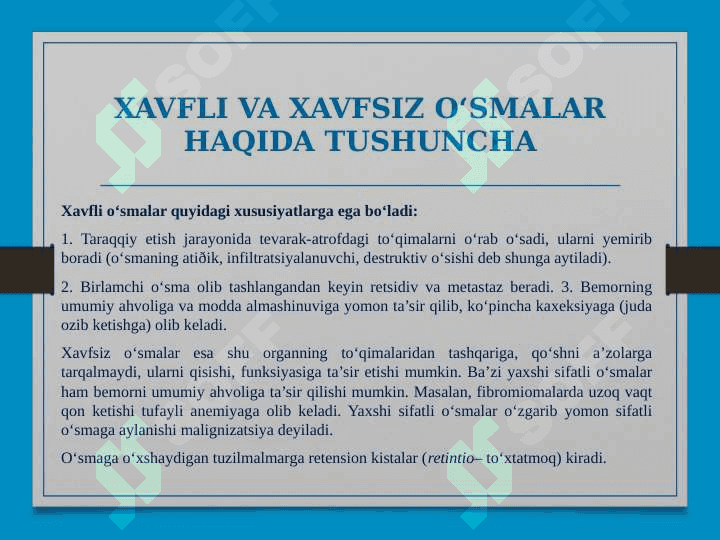 AYOLLAR JINSIY A’ZOLARIDA O’SMA OLDI VA O’SMA KASALLIKLARI 8