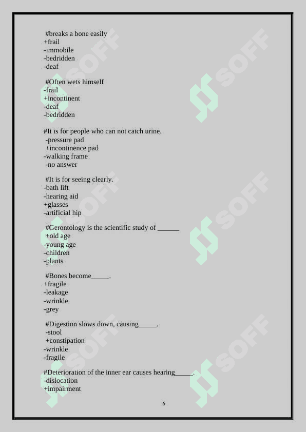 INGLIZ TILIDA TIBBIYOT TESTLARI - MEDICAL TESTS IN ENGLISH 6