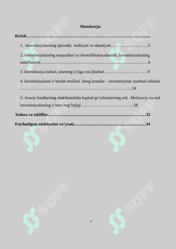 Investitsiyalarning  mohiyati, turlari  va tuzilishi 2