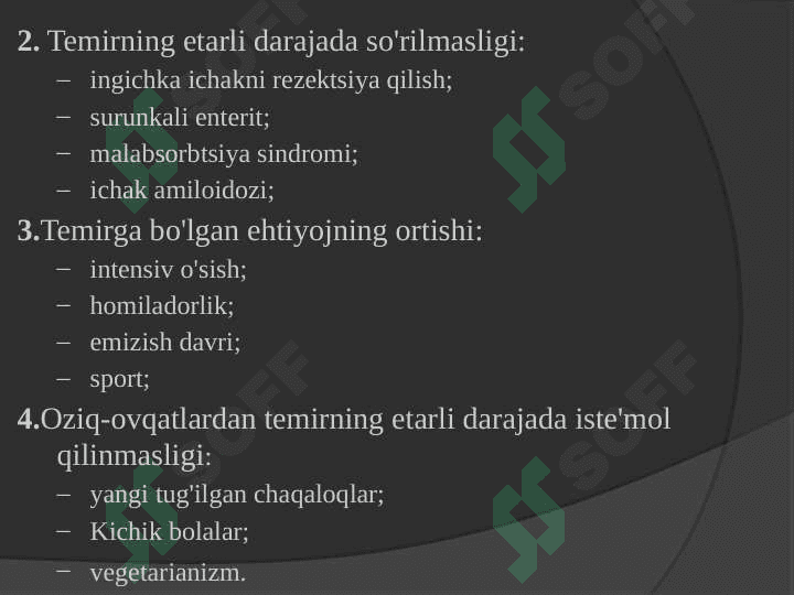 Kamqonlik. Gemostaz. Qon guruhi. Rezus faktor. Qon qo’yish asoslari 7
