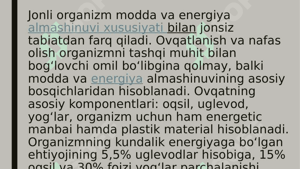 Katabolizmning umumiy yo’llari 4