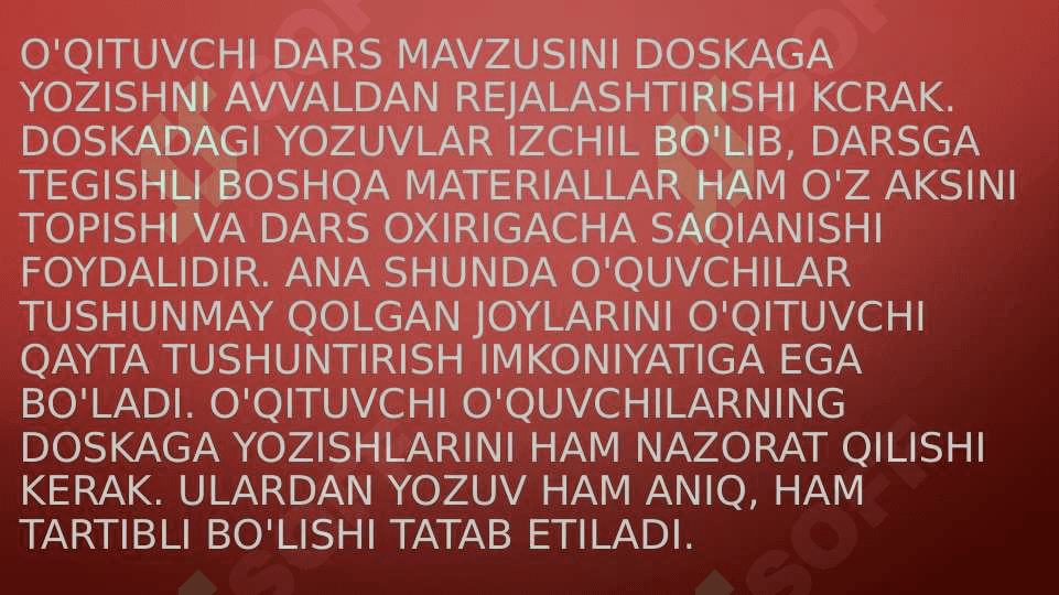 kimyoda miqdoriy tushunchalarni o’qitish metodikasi. Kimyoviy masalalarni yechishda ko’zgazmali vositalardan foydalanish. “Davriy qonun va D.I.Mendeleyevning kimyoviy elementlar sistemasi” mavzusi bo’yicha o’quvchilarning bilim va ko’nikmalarini nazorat qilishning turli xil usullari va shakllari. 4