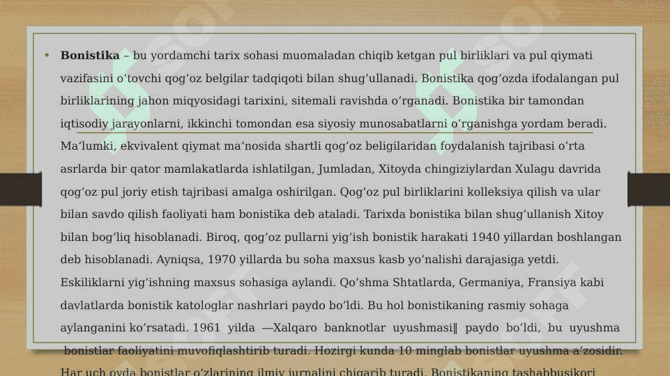 Yordamchi tarixiy fanlarning yangi sohalari 4