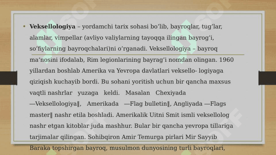Yordamchi tarixiy fanlarning yangi sohalari 6