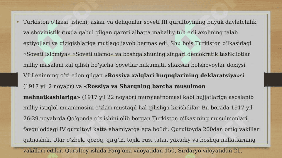 Turkiston muxtoriyatining tashkil topishi 2