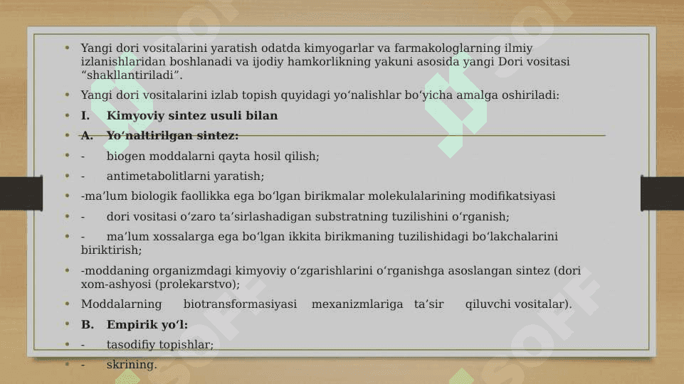 Yangi avlod dori vositalarini yaratish. Biotexnologik usullar 3