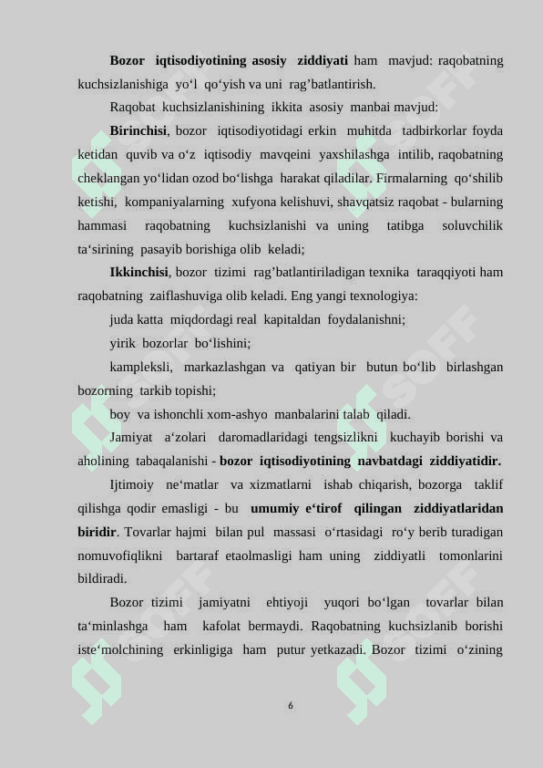 Bozor tushunchasi, uning vazifalari  va bozor turlari 6