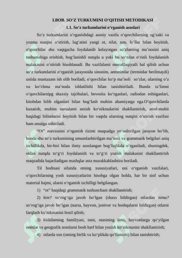 Ot so‘z turkumini o‘rganish metodik 5