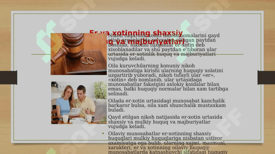Er va xotinning huquq va majburiyatlari 3