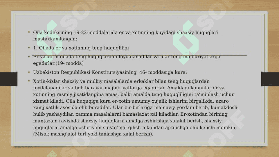 Er va xotinning huquq va majburiyatlari 4