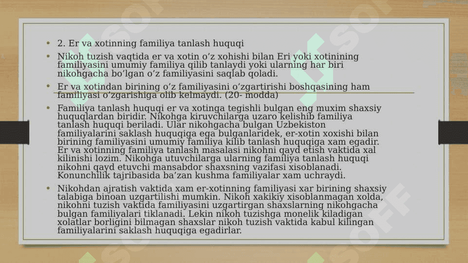 Er va xotinning huquq va majburiyatlari 5