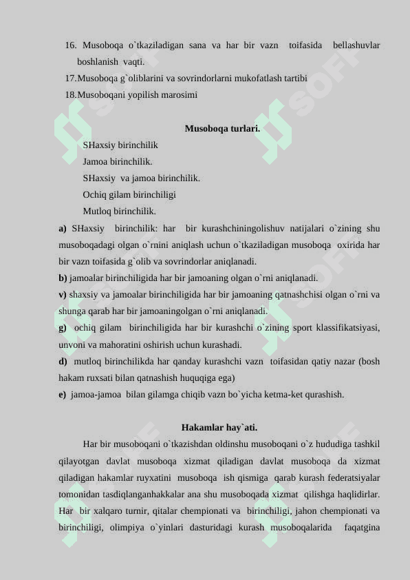 Kurash turlari qoidalari 4