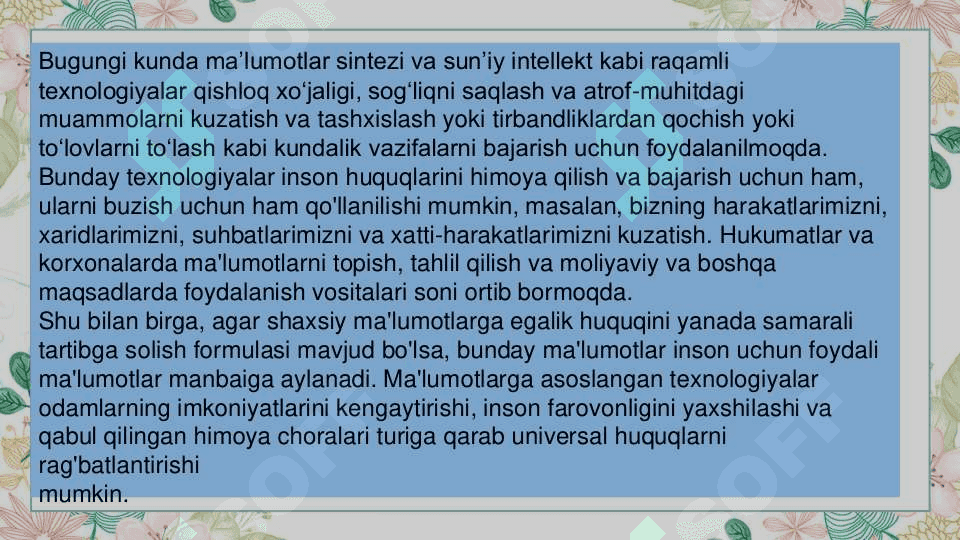 Pedagogik faoliyatda raqamli texnologiyalardan  foydalanish 8
