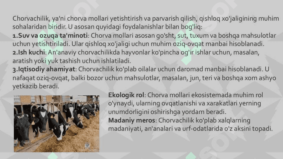 Jahon chorvachilik rivojlanishi geografiyasi 4