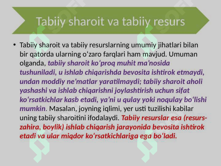 O’zbekistonning tabiiy sharoiti va resurslarini iqtisodiy geografik baholash 8