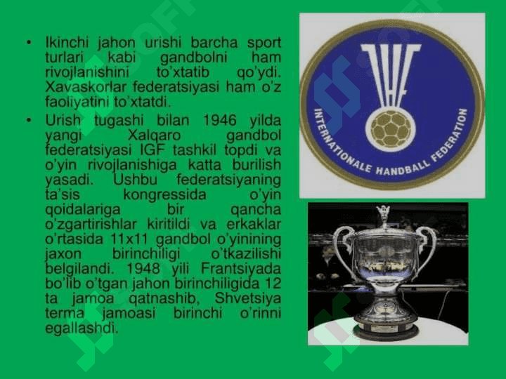 GANDBOL VA UNING TARIXI 8