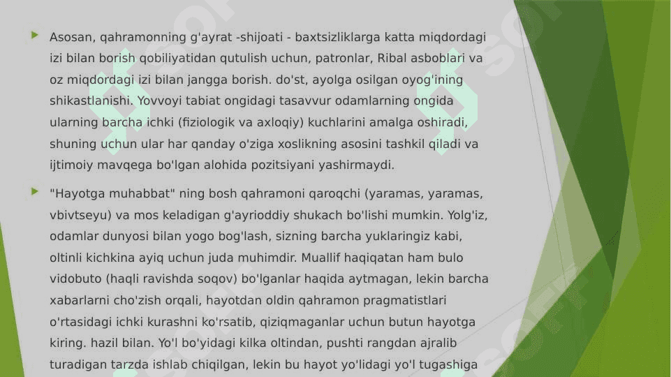 Jek London “Hayotga muhabbat” va Anton Chexov “Xameleon” asarlari tahlili 5