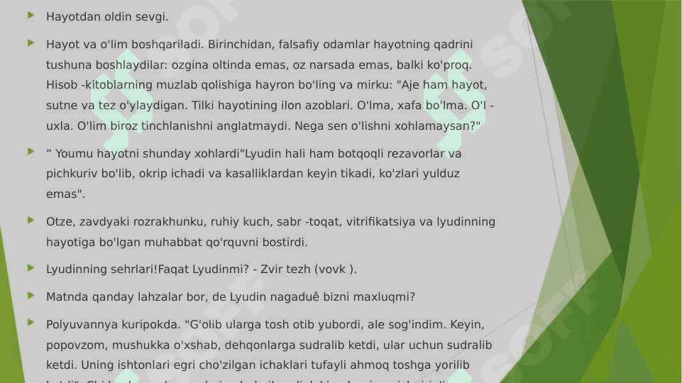 Jek London “Hayotga muhabbat” va Anton Chexov “Xameleon” asarlari tahlili 8