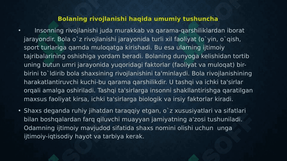 Maktabgacha yoshdagi bolaning sotsiumda rivojlanishi.Sotsium tushunchasi.Dinning sotsium sifatidagi o'rni 2