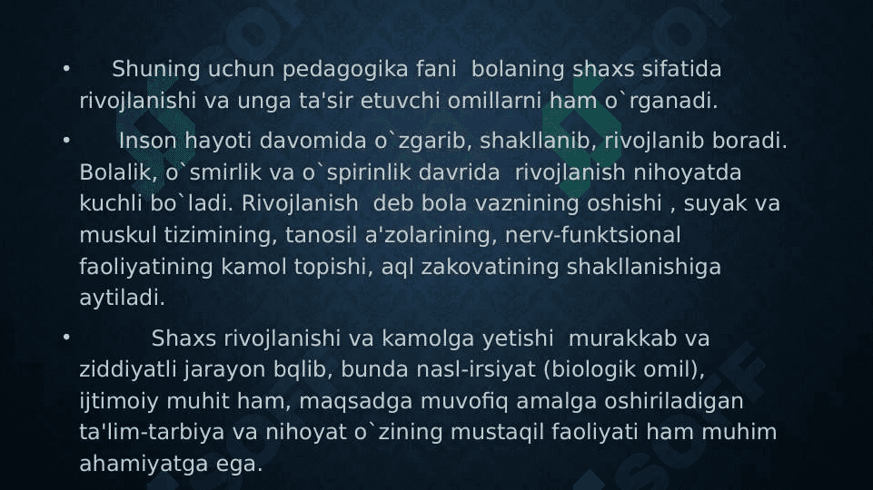 Maktabgacha yoshdagi bolaning sotsiumda rivojlanishi.Sotsium tushunchasi.Dinning sotsium sifatidagi o'rni 3
