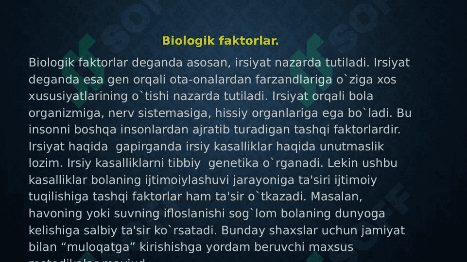 Maktabgacha yoshdagi bolaning sotsiumda rivojlanishi.Sotsium tushunchasi.Dinning sotsium sifatidagi o'rni 4