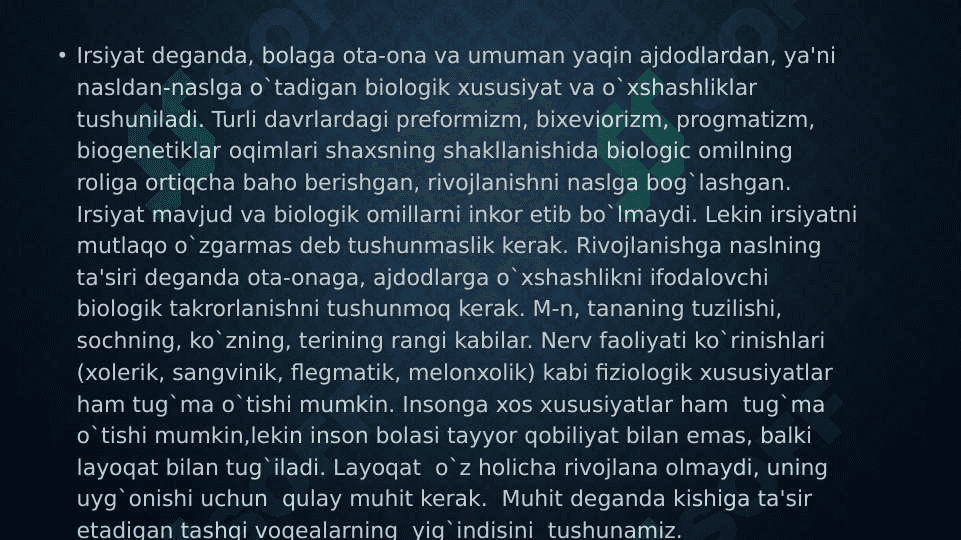 Maktabgacha yoshdagi bolaning sotsiumda rivojlanishi.Sotsium tushunchasi.Dinning sotsium sifatidagi o'rni 6