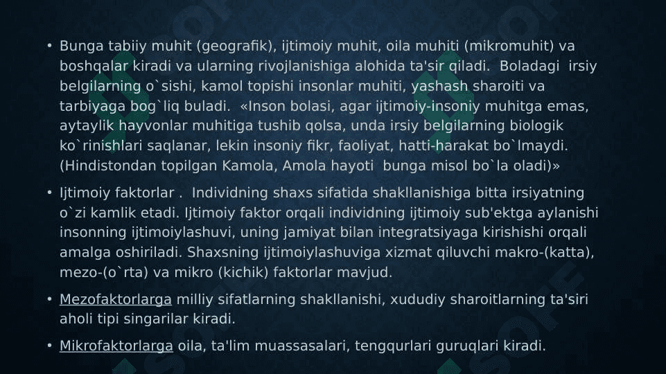 Maktabgacha yoshdagi bolaning sotsiumda rivojlanishi.Sotsium tushunchasi.Dinning sotsium sifatidagi o'rni 7