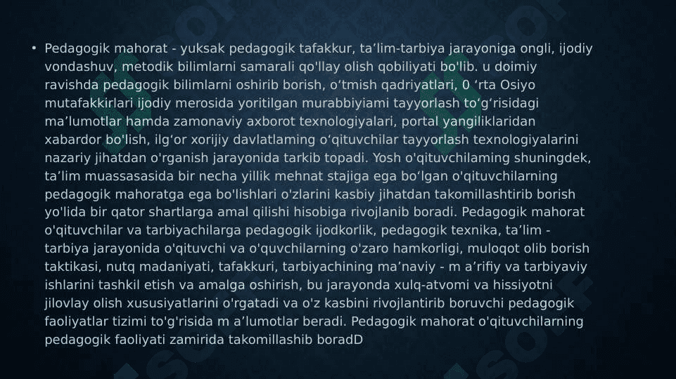 Pedagogik adabiyotlar, lug'atlar, ma'lumotlarni o'qib-o'rganish orqali fan metodikasi, pedagogik fanlarni o'qitish metodikasi tushunchalarini ochib berish 2