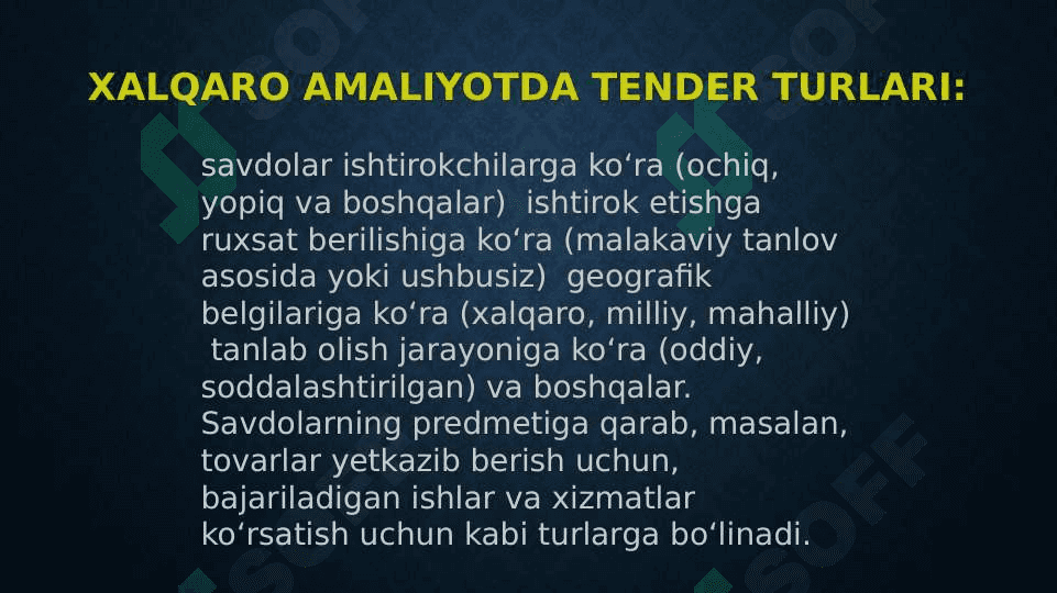TENDER TUSHUNCHASI 7