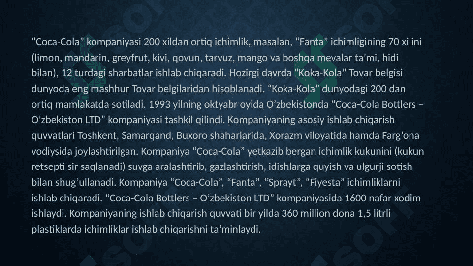 COCA COLA  KOMPANIYASI 5