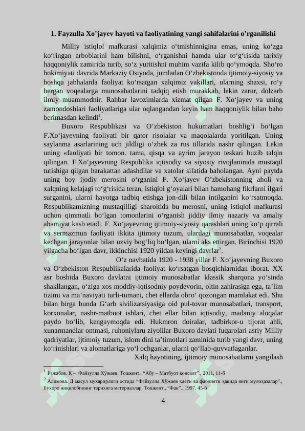 Fayzulla xo’jayev hayoti va faoliyati haqidagi yangi mulohazalar 4