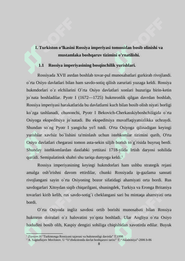 Rossiya Imperiyasining Turkistondagi Mustamlaka Ma’muriy-Boshqaruv Siyosatining Mohiyati 8