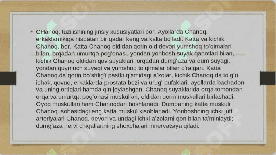 Chanoq va oyoq suyaklarining yoshga nisbatan xususiyatlari.Sport va mehnat faoliyatini chanoq va oyoq suyaklarigata'siri, rivojlanish nuqsonlari Kalla suyaklariningrentgenanatomiyasi 4