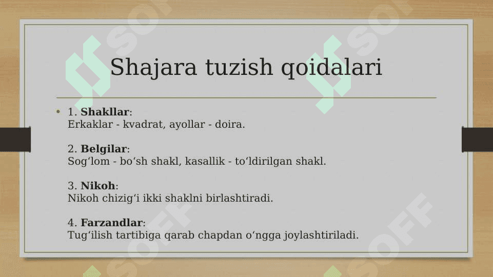 Antropogenetika usullari: shajara usuli 4
