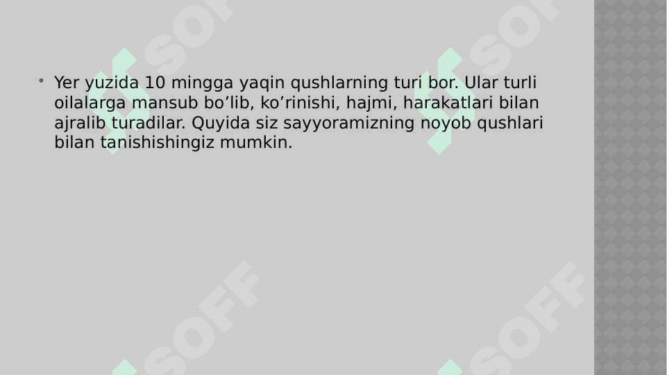 Noyob va  soni kamayib borayotgan qushlar, ularni muhofaza qilish 3