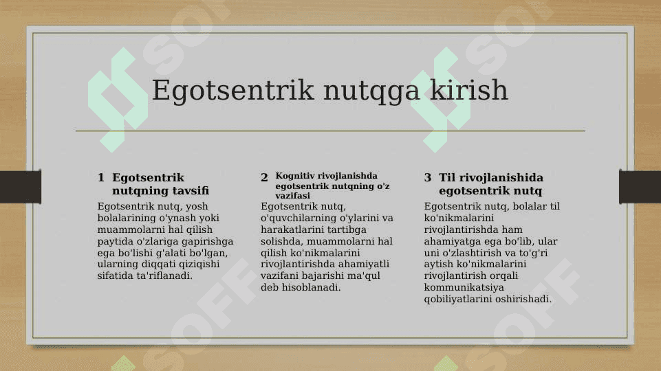 L.S. Vigotskiy va J. Piajening egotsentrik nutq tuzilishi, funktsiyalari, va rivojlanishi haqidagi munozaralari 2