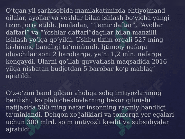 O’zbekistonda amalga oshirilayotgan ijtimoiy islohotlar 4