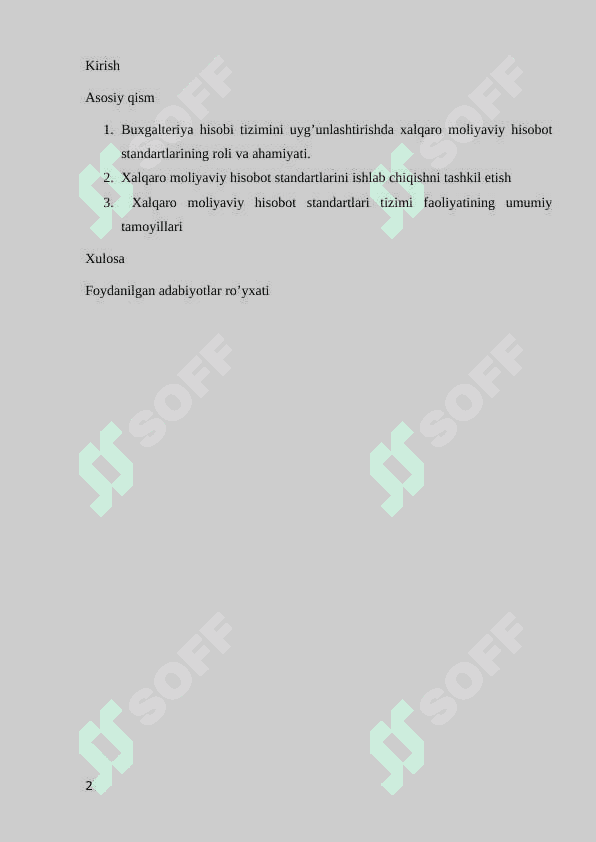 Buxgalteriya hisobi xalqaro standartlarining modellari va ularning amaliyotda qo’llanilishi 2