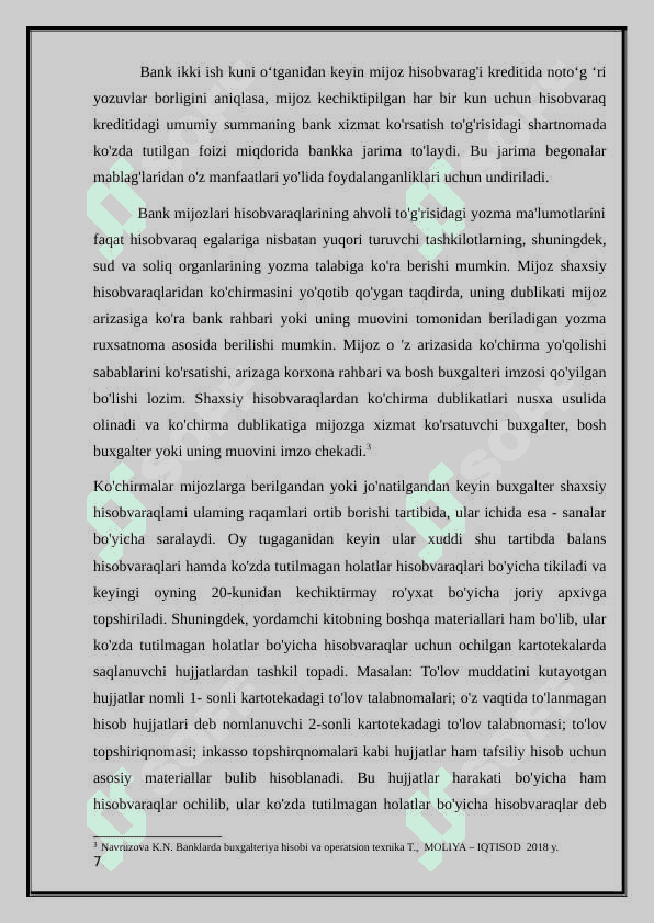 Banklarda sintetik va analitik hisobning tashkil etilishi 7