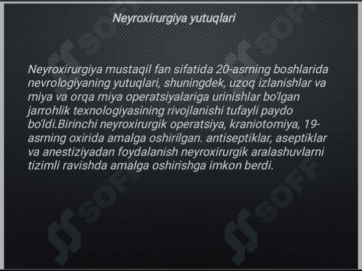 Neyroxirurgiyada qo'lga kiritilgan yutuqlar.Kraniotomiya va kranioplastika 8