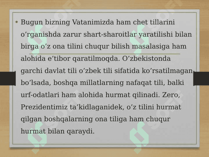 O’zbek tili va uning tillar tizimidagi o’rni 4
