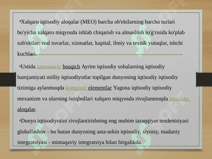 Xalqaro iqtisodiy munosabatlar, uning shakllari va tartibga solinishi 2