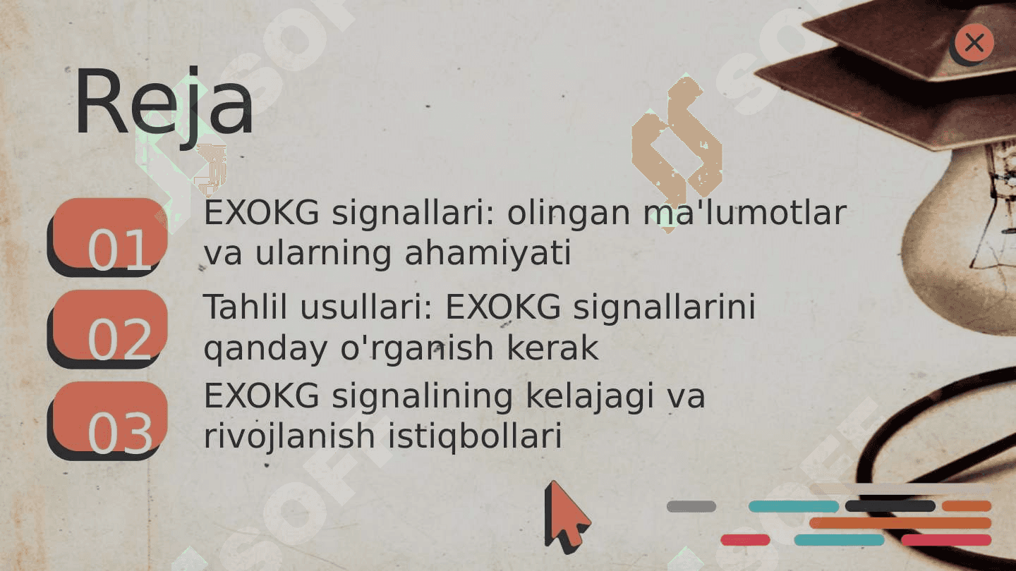 EXOKG dan olinadigon signallar va ularning tahlil qilish usullari. 01.01.2025 suat 00:03 2