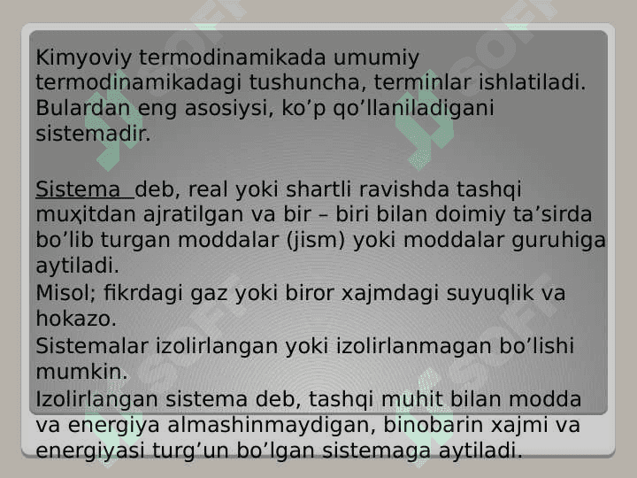 Kimyoviy termodinamika 3