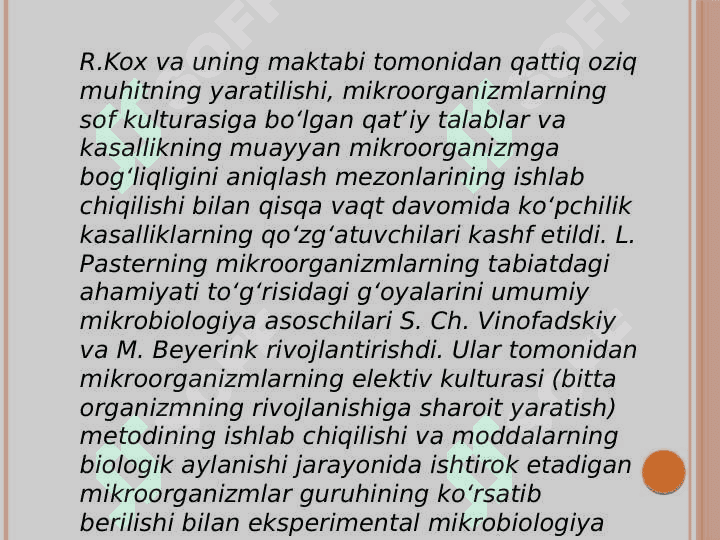 Mikrobiologiya, virusologiya, immunologiya, parazitologiya modulini rivojlanishiga hissa qoʻshgan dunyo va Oʻzbekistonning yetakchi olimlari. 4